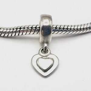 Pandora Heart Dangle Sterling Silver Charm